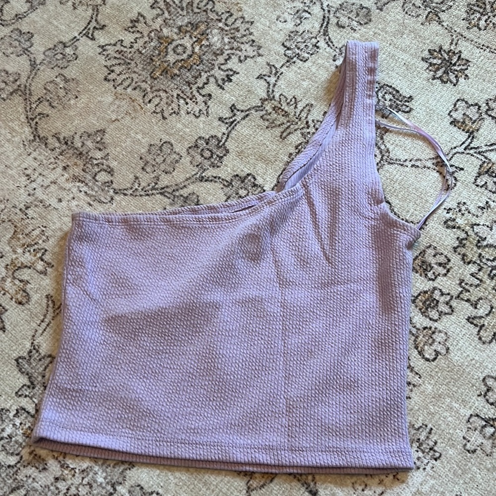 One Shoulder Ribbed Crop - Picture 2 of 2